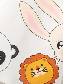 男嬰卡通圖案T恤和短褲 - 藍白色 - 查看 5