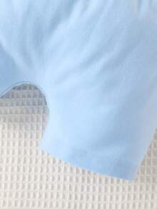 男嬰卡通圖案T恤和短褲 - 藍白色 - 查看 7