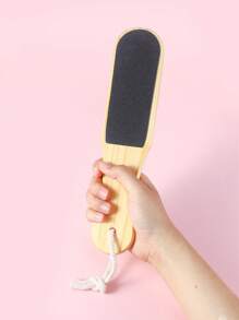 2Pcs Pumice Wood Handle Double-Sided Foot Board File Dead Skin Calluses Foot Grinder Pedicure Tool - Camel - View 4