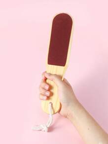 2Pcs Pumice Wood Handle Double-Sided Foot Board File Dead Skin Calluses Foot Grinder Pedicure Tool - Camel - View 6