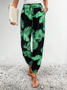 SHEIN LUNE Quần nữ Dây kéo Túi Nhiệt đới Boho - Nhiều màu - Xem 3