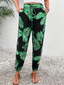 SHEIN LUNE Quần nữ Dây kéo Túi Nhiệt đới Boho - Nhiều màu - Xem 4