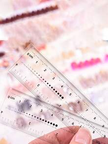 指甲測量柔軟尺,4入組假指甲量尺水鑽尺寸DIY美甲工具 - 無色 - 查看 5