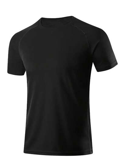 Manfinity Sport Corelite Camiseta deportiva de estilo boyfriend para hombres, de manga raglán y unicolor