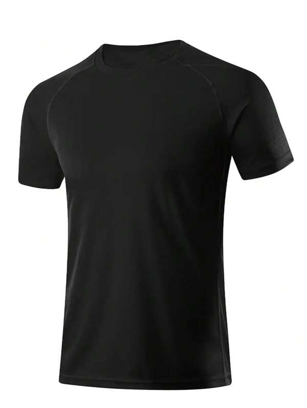 Manfinity Sport Corelite Boyfriend Style Men Solid Raglan Sleeve Sports Tee Workout Tops