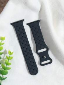 Dây đeo đồng hồ silicon rắn tương thích với Apple Watch - màu đen - Xem 2