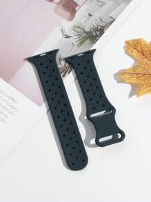 Dây đeo đồng hồ silicon rắn tương thích với Apple Watch - màu đen - Xem 4