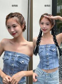 DAZY 2入組雙色假髮編織髮圈