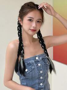 DAZY 2入組雙色假髮編織髮圈