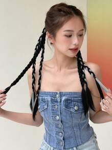 DAZY 2入組雙色假髮編織髮圈