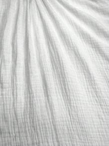 Breezaya Áo khoác và áo lót dành cho xe tăng nữ Tương phản ren Buộc lại Lộ Lưng màu trơn Boho - trắng - Xem 7