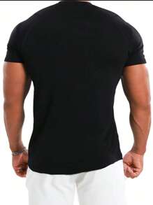 Manfinity Fitness Men Geo Print Sports Tee Workout Tops