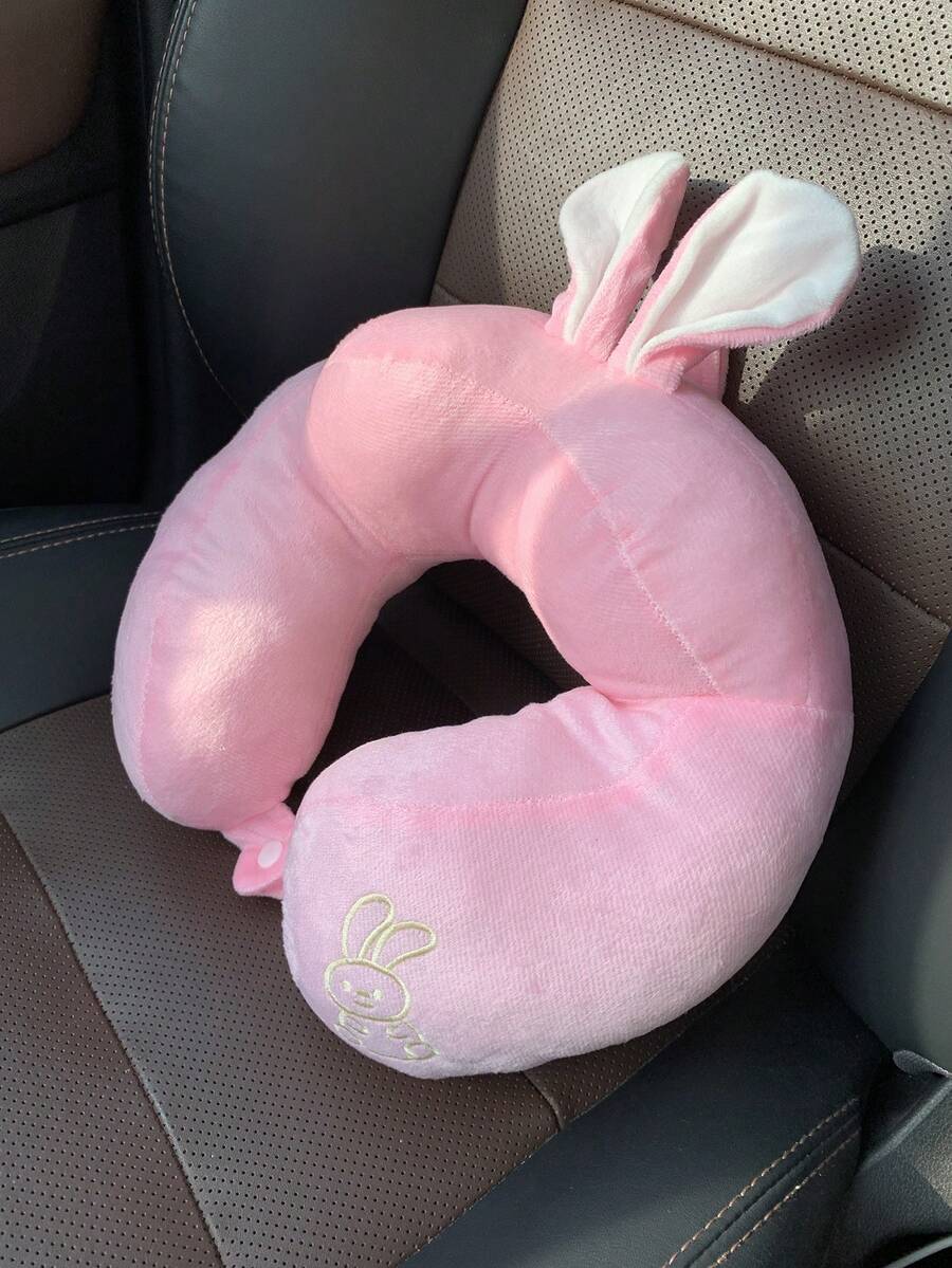 1入組U型耳朵裝飾滌綸車頸枕 - 彩色 - 查看 1