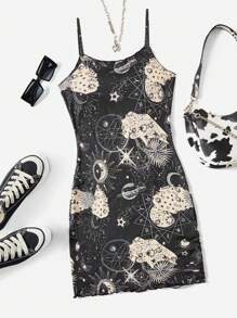 SHEIN Coolane Đầm Plus Size Xù nhỏ Thiên hà Giải trí - Nhiều màu - Xem 1