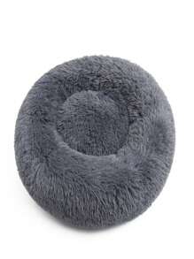 1pc Plush Pet Bed - Dark Grey - View 2