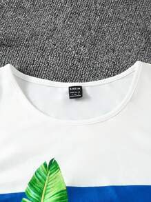 SHEIN Unity 1 bộ Hình Áo Thun Đồ Họa & Quần Ống Rộng - màu xanh lá - Xem 3