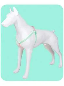 1pc Two Tone Pet Harness & 1pc Pet Leash For Dog For Outdoor - Baby Pink - View 2