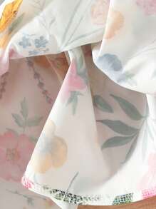 SHEIN Girls Floral Print Ruffle Hem Dress - Multicolor - View 4