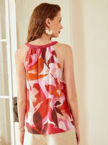 MOTF PREMIUM 花卉圖案編織掛脖上衣 - 彩色 - 查看 3