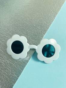 1pc Colorful Flower Design Pet Sunglasses For Cat Or Small Dog - White - View 4