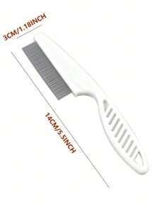 1pc Pet Flea Tick Remover Stainless Steel Comfort Hair Grooming Comb Lice Removal Cleaner Comb - Blue - View 2