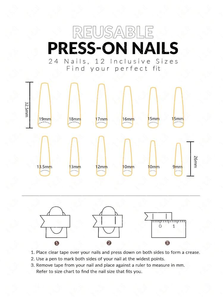 Upgrade Your Look With 24pcs Long Coffin French Style Full Cover Fake Nail Kit - Multicolor - View 5