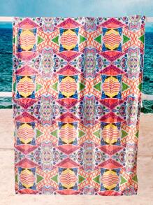 Geo Print Knot Side Cover Up Skirt - Multicolor - View 7