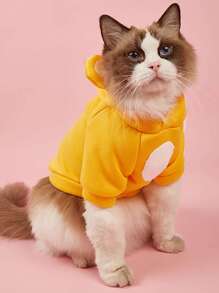 1pc Ear Decor Random Pet Hoodie