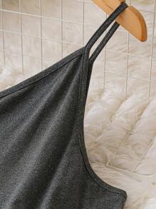 SHEIN LUNE Plus Solid Cami Jumpsuit - Grey - View 4