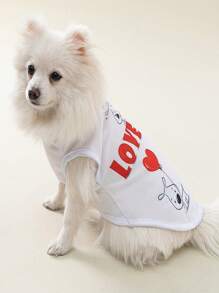 1 Máy Tính Ở Thoáng Mát Và Phong Cách, in Chữ Chó Lưới Áo Vest Quần Áo Cho Mùa Hè Thú Cưng Trang Phục Nhỏ Lớn - Đỏ - Xem 3