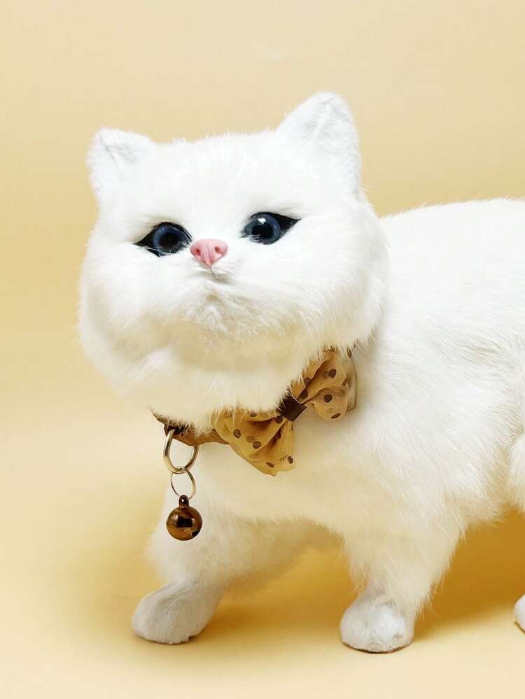 1pc Bow & Bell Decor Pet Collar For Cat And Dog For Decoration - Coffee Brown - View 2