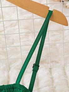 SHEIN LUNE Jumpsuits Plus Size Dải chun màu trơn Giải trí - màu xanh lá - Xem 3