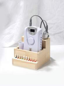 1 Máy Khoan Móng Tay Bằng Gỗ & Hộp Bảo Quản Mũi Khoan, Hộp Đựng Dụng Cụ Làm Móng Tay Bền Đẹp, Thiết Bị Làm Móng, Mũi Mài Và Phụ Kiện Khoan - Màu vàng - Xem 1