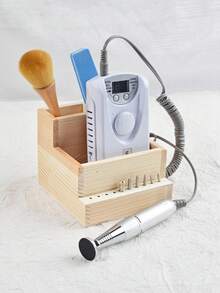 1 Máy Khoan Móng Tay Bằng Gỗ & Hộp Bảo Quản Mũi Khoan, Hộp Đựng Dụng Cụ Làm Móng Tay Bền Đẹp, Thiết Bị Làm Móng, Mũi Mài Và Phụ Kiện Khoan - Màu vàng - Xem 2