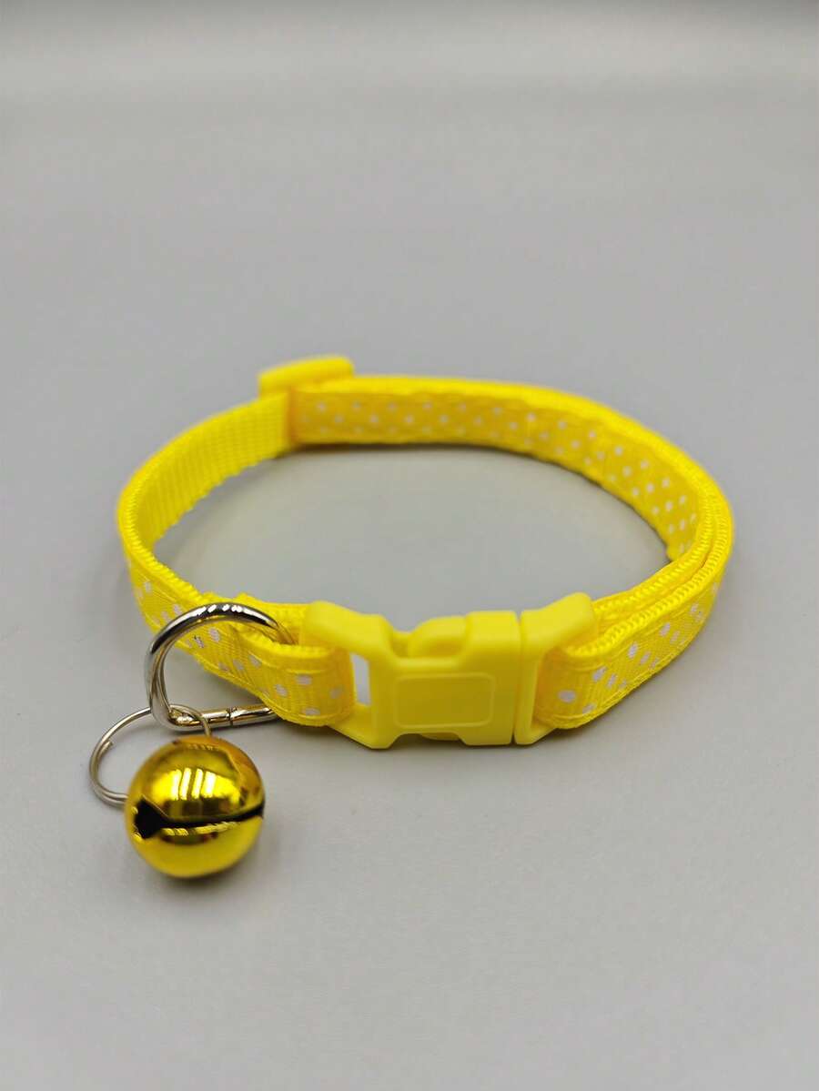 1 Họa tiết chấm bi Trang trí chuông Vòng cổ thú cưng cho chó mèo để trang trí - Màu vàng - Xem 1