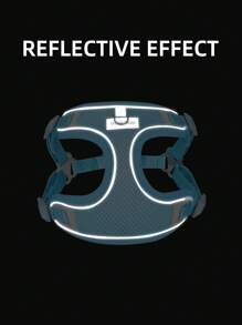 1pc Two Tone Patch Decor Pet Harness & 1pc Leash Set For Dog For Outdoor - Blue - View 5