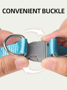 1pc Two Tone Patch Decor Pet Harness & 1pc Leash Set For Dog For Outdoor - Blue - View 6