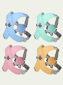 2pcs Pet Chest Strap And Leash Set, V-Neck Design, X-Shaped Strap Won't Choke Pet, Breathable Webbing With Reflective Stripes, Suitable For Outdoor Walking And Night Outings - Green - View 1