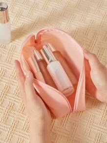 可愛粉色防水聚氯乙烯沙灘旅行便攜收納袋化妝包化妝包筆袋 - 粉色 - 查看 2