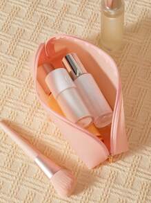 可愛粉色防水聚氯乙烯沙灘旅行便攜收納袋化妝包化妝包筆袋 - 粉色 - 查看 3