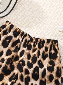 Girls Leopard Print Wide Leg Trousers - Multicolor - View 4