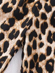 Girls Leopard Print Wide Leg Trousers - Multicolor - View 6
