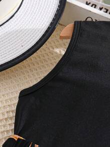 Sparklyn 少女實心背心上衣和熱帶印花寬腿褲 - 彩色 - 查看 3