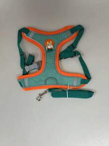 1 pieza Arnés para mascotas con estampado de perro con diseño de parche para perro para exterior - Azul - Ver 1