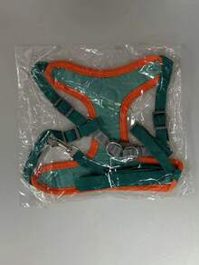 1 pieza Arnés para mascotas con estampado de perro con diseño de parche para perro para exterior - Azul - Ver 2