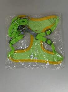 1 pieza Arnés para mascotas con estampado de perro con diseño de parche para perro para exterior - Verde - Ver 2