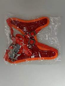 1 pieza Arnés para mascotas con estampado de perro con diseño de parche para perro para exterior - Rojo - Ver 2