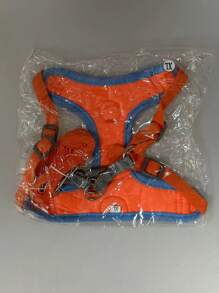 1 pieza Arnés para mascotas con estampado de perro con diseño de parche para perro para exterior - Naranja - Ver 2