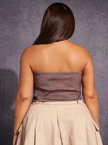 SHEIN SXY 大碼露背掛脖上衣 - 淡紫色 - 查看 4