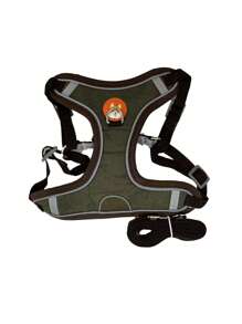 1 pieza Arnés para mascotas con estampado de perro con diseño de parche para perro para exterior - Marrón - Ver 1